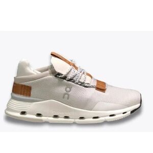 On Women's Cloudnova White and Tan Sneakers